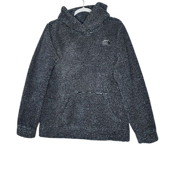 Women's The North Face Blue Grey Soft Fleece‎ Sherpa Hoodie Sweatshirt Large - Picture 1 of 5